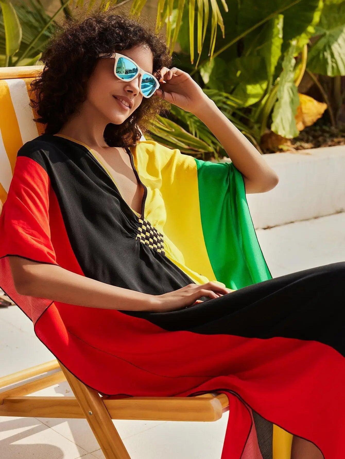 Women Turkish Kaftan Lightweight Long Cover up Caftan Beach Wear Maxi Dress - Balance Beat