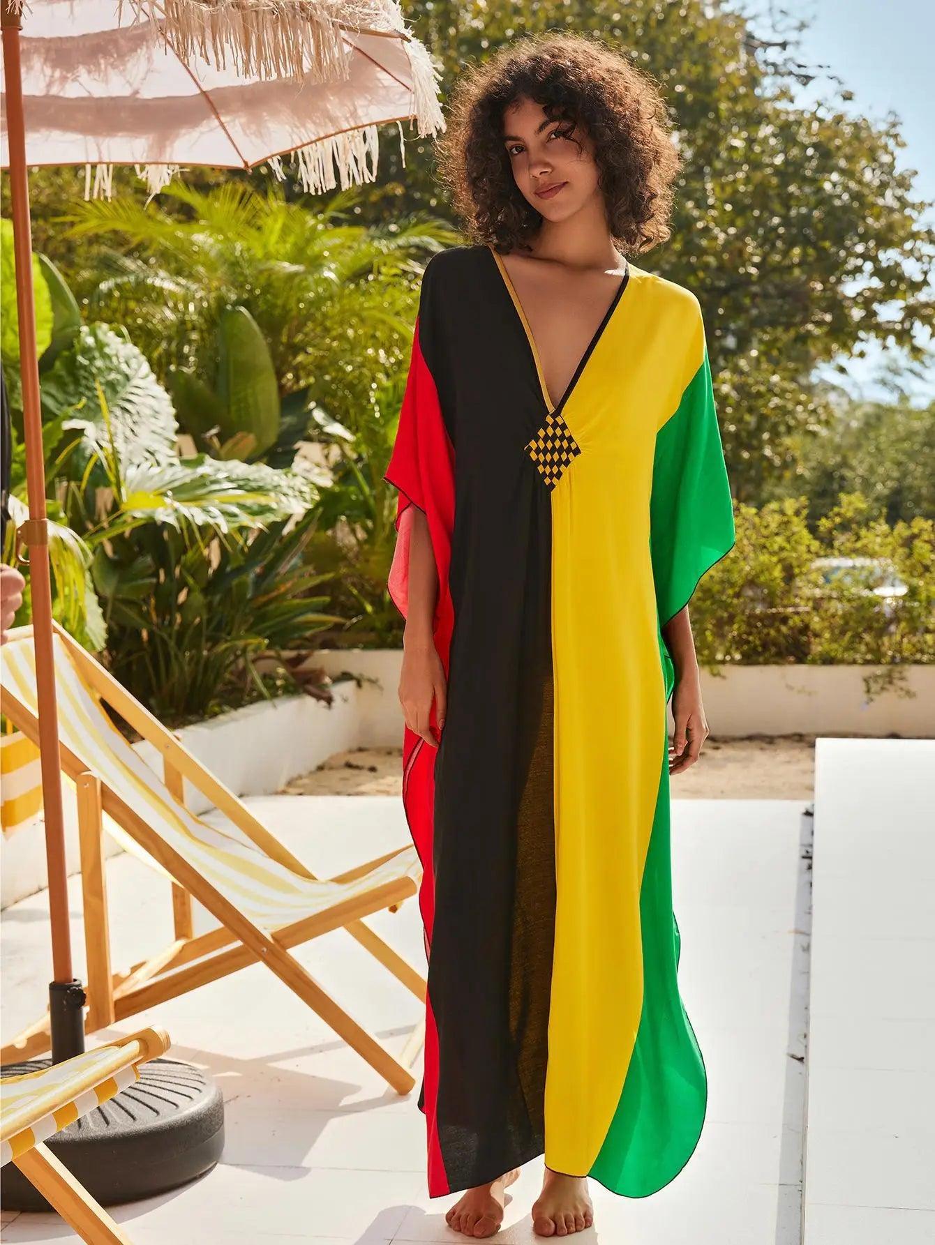 Women Turkish Kaftan Lightweight Long Cover up Caftan Beach Wear Maxi Dress - Balance Beat