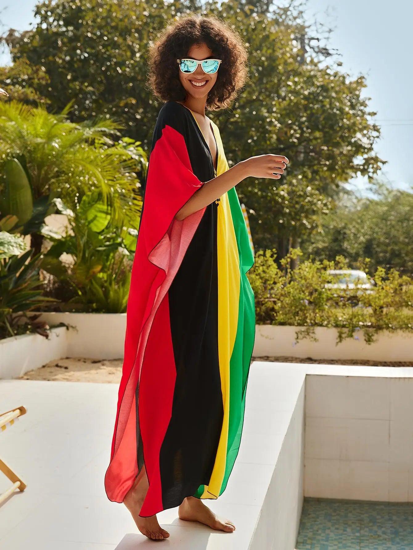 Women Turkish Kaftan Lightweight Long Cover up Caftan Beach Wear Maxi Dress - Balance Beat