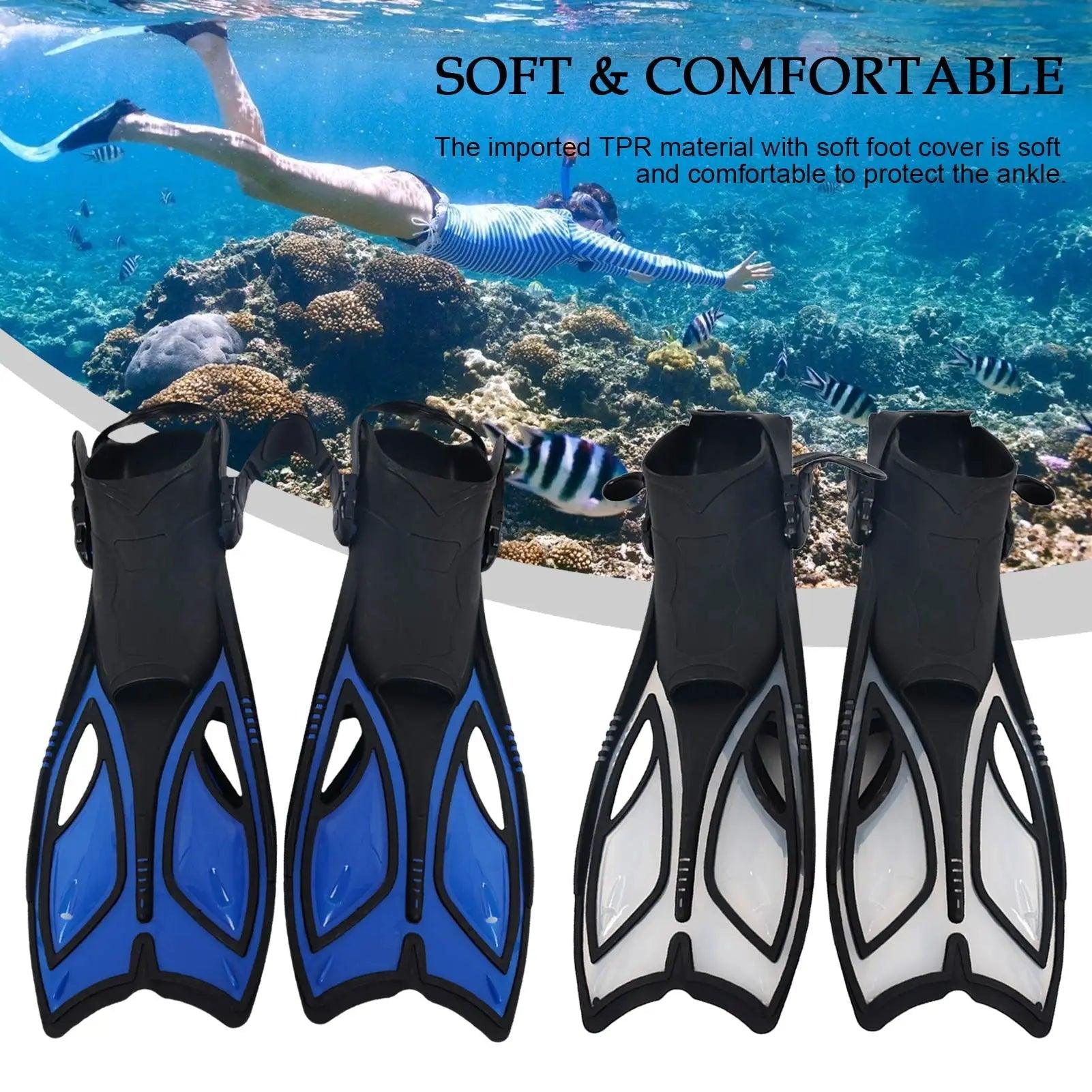 1 Pair Swim Fins Professional Swimming Diving Fins Adjustable Scuba Diving Flippers Swimming Diving Equipment - Balance Beat