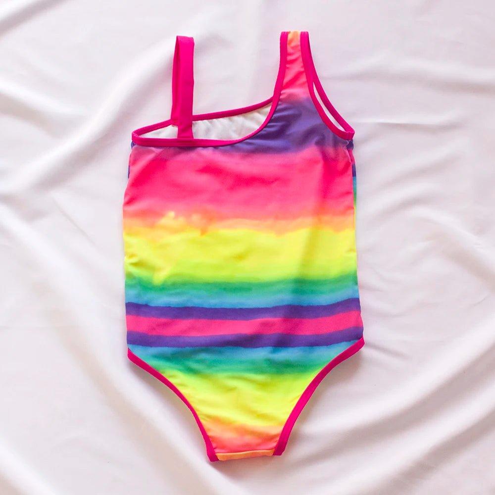 3 - 8 Years Rainbow Print Kids Girls One Piece Swimsuit Children Baby Summer Swimwear Mermaid Swimming Suit Child Bathing Suit - Balance Beat