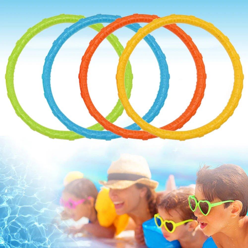 4Pcs Summer Diving Toys Plastic Children Swimming Pool Water Toys Water Grass Ring Dolphin Diving Swimming Pool Accessories - Balance Beat