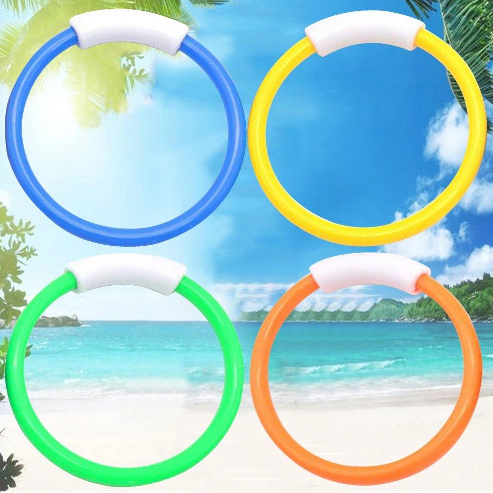 4Pcs Summer Diving Toys Plastic Children Swimming Pool Water Toys Water Grass Ring Dolphin Diving Swimming Pool Accessories - Balance Beat