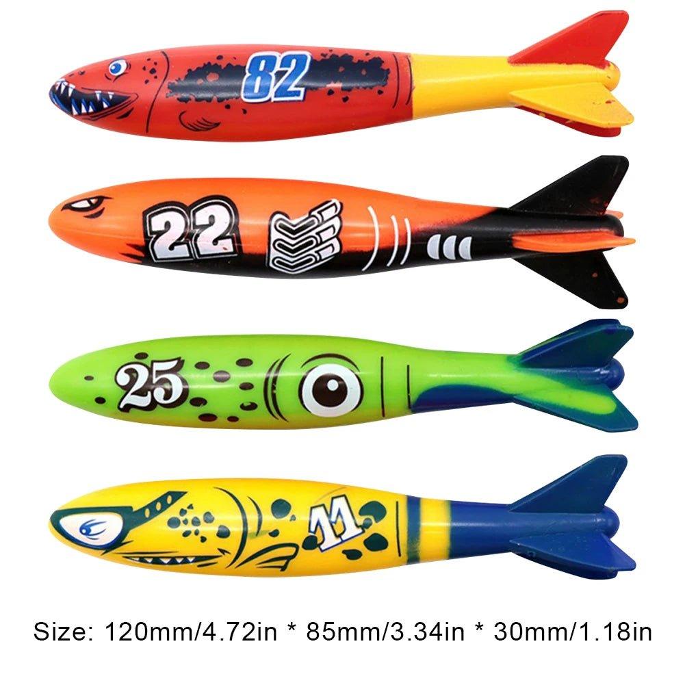 4Pcs Summer Diving Toys Plastic Children Swimming Pool Water Toys Water Grass Ring Dolphin Diving Swimming Pool Accessories - Balance Beat