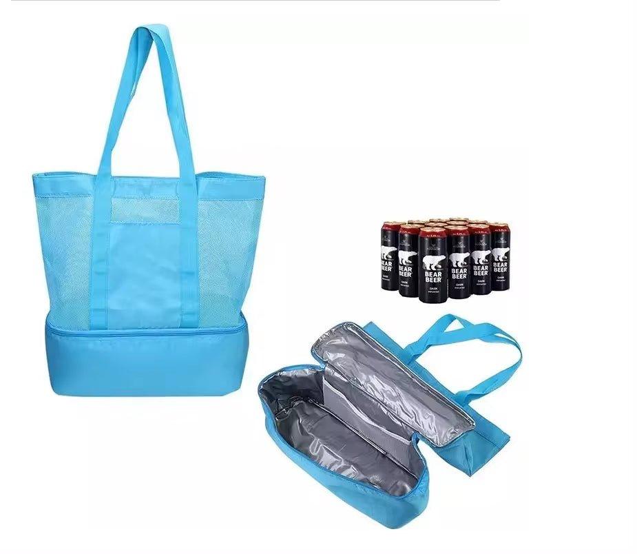 Amazon Hot Sell Outdoor Travel Tote Swimming Beach Bag Mesh Beach Bag with Cooler - Balance Beat