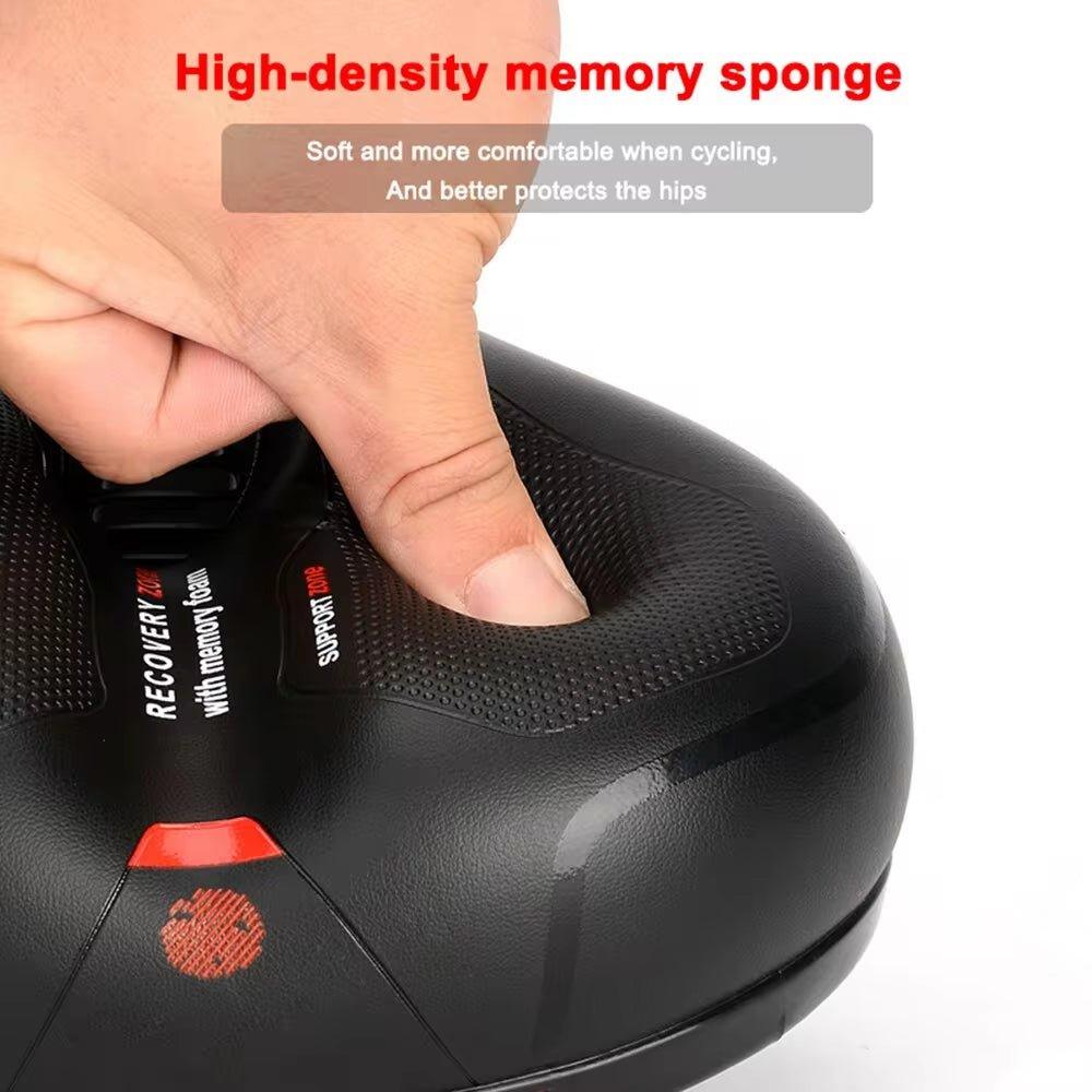 Bicycle Saddle Men Women Hollow Breathable MTB Road Bike Saddle Shock Absorbing Comfortable Seat Safety Warning - Balance Beat