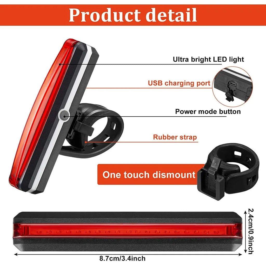 Bike Rear Light Highlight COB LED Tail Light Waterproof Bicycle USB Rechargeable Mountain Riding Cycling Tail Lamp Bicycle Parts - Balance Beat