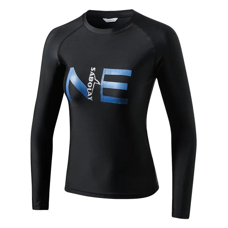 Black Diving Suit Female Profession Long Rash Guard Swimsuit Rashguard Women Swimming Surfing Diving Watersports Suit - Balance Beat