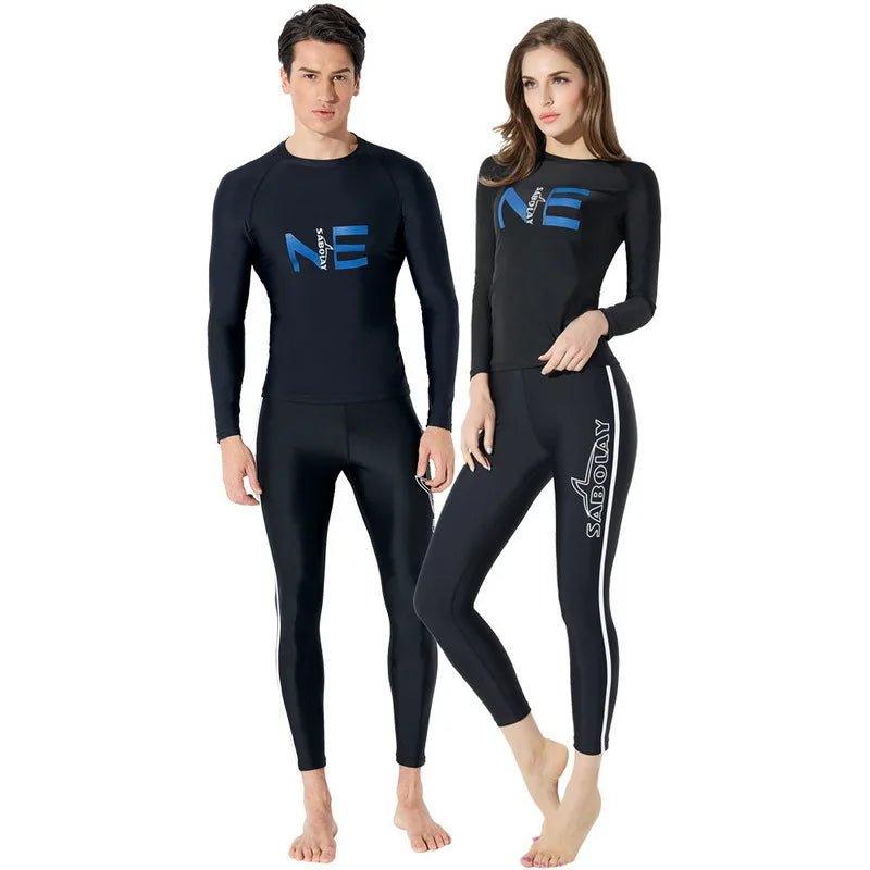 Black Diving Suit Female Profession Long Rash Guard Swimsuit Rashguard Women Swimming Surfing Diving Watersports Suit - Balance Beat