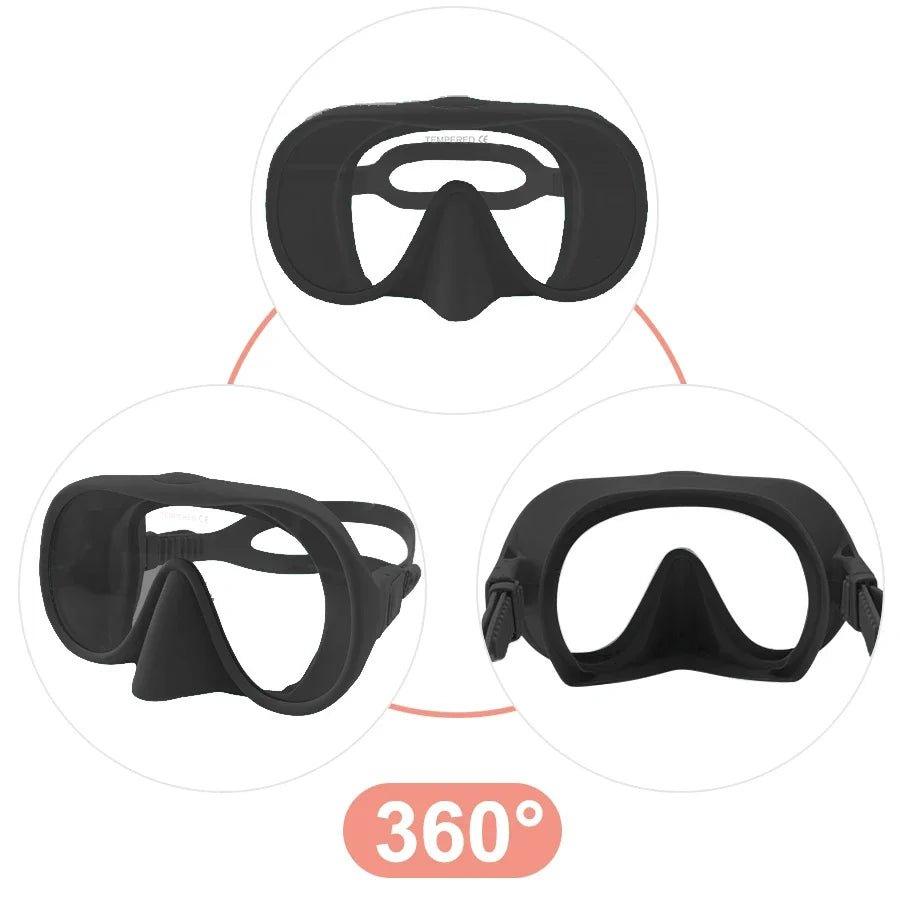 Diving Facial Mirror, anti - Fog 180 ° Snorkeling Facial Mirror, Deep Water Diving Mask Diving Goggles with Respiratory Tube - Balance Beat