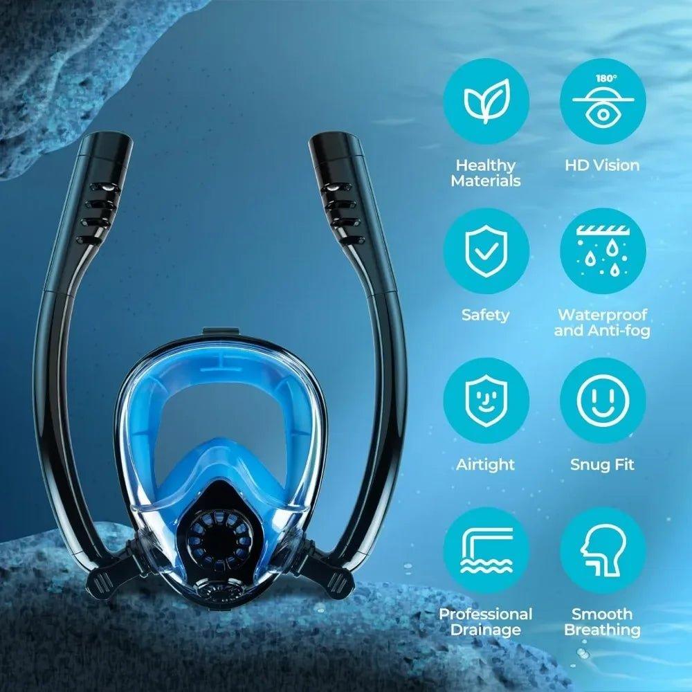 Diving Tank with Snorkel Mask 0.5L Mini Scuba Portable Lungs Oxygen Cylinder Full Face Diving Mask Underwater Breath System - Balance Beat