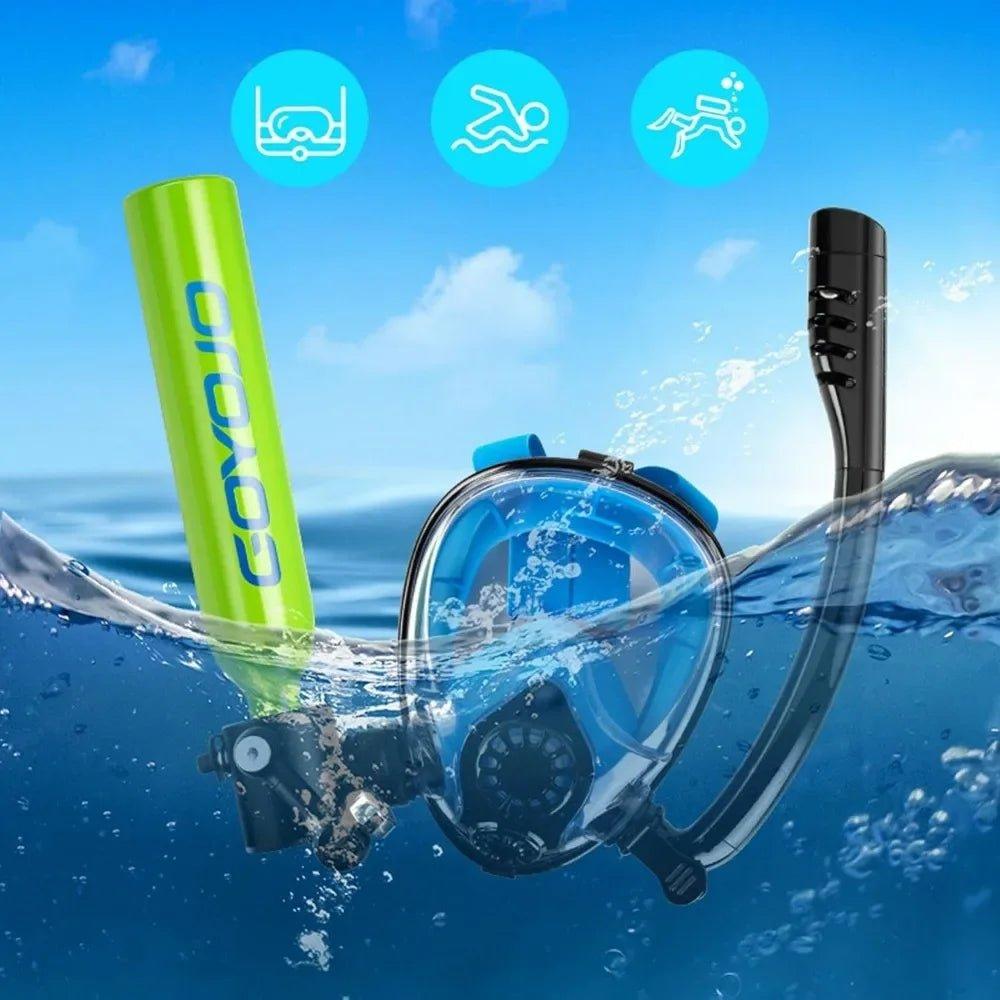 Diving Tank with Snorkel Mask 0.5L Mini Scuba Portable Lungs Oxygen Cylinder Full Face Diving Mask Underwater Breath System - Balance Beat