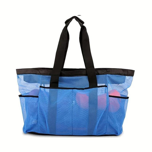 Extra Large Beach Bag - Lightweight, Waterproof, Foldable, with Mesh Straps, Zippered Pockets and Fixed Shoulder Straps - Balance Beat