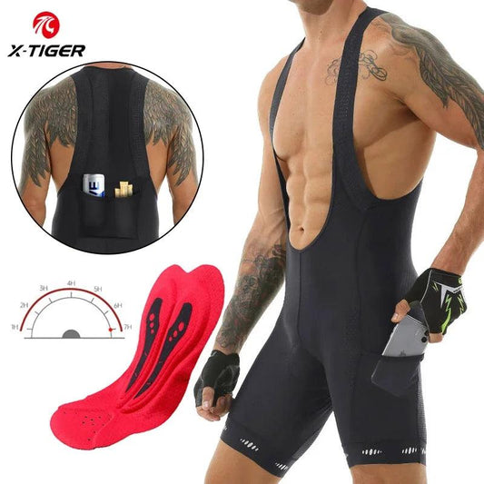 Men'S Cycling Bib Shorts with Pocket UPF 50+ Latest Generation Quick - Dry Polyester Competitive Edition Series Bib Shorts - Balance Beat