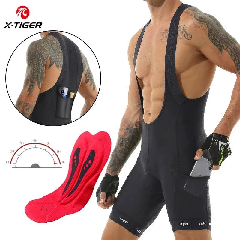 Men'S Cycling Bib Shorts with Pocket UPF 50+ Latest Generation Quick - Dry Polyester Competitive Edition Series Bib Shorts - Balance Beat