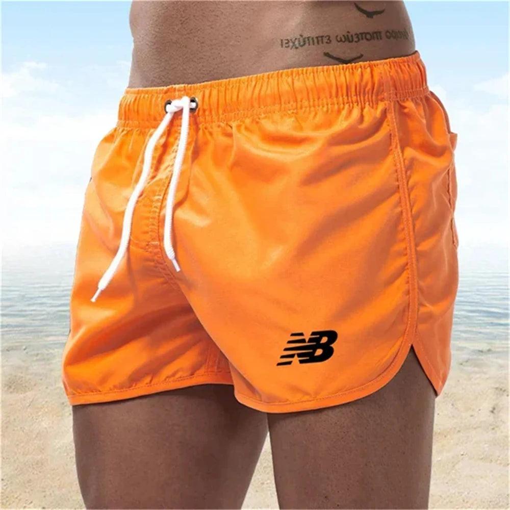 Men'S Shorts, New Summer Beach Shorts with Letter B Printed, Gym Quick Drying Pants, Jogging, Sexy, Vacation and Leisure - Balance Beat