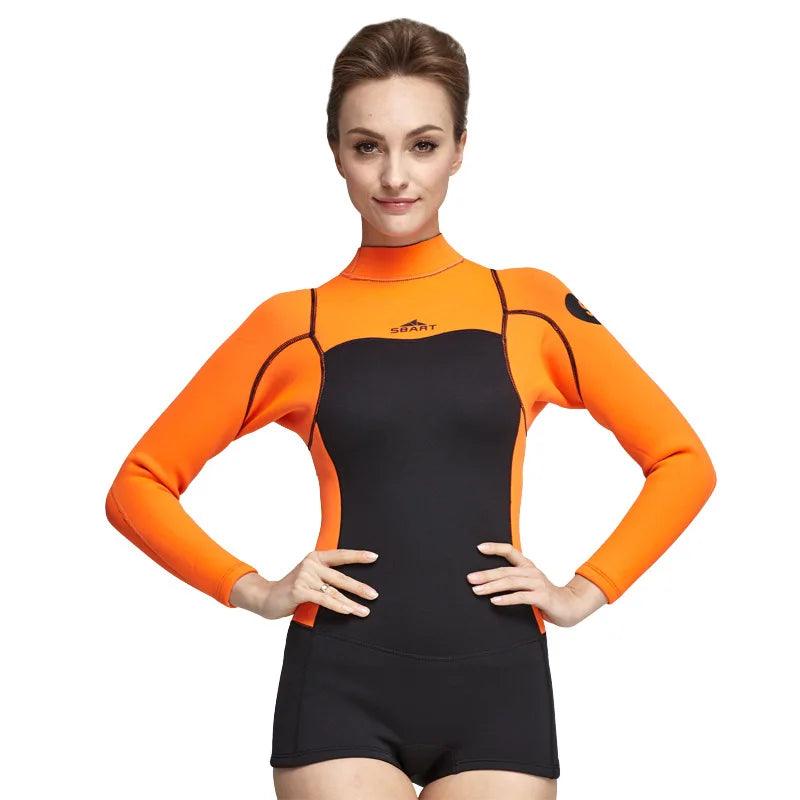 SBART 2MM Neoprene Spearfishing Women Long Sleeve Diving Suit Sun Protection Scuba Diving Surfing Anti - Uv Diving Equipment - Balance Beat