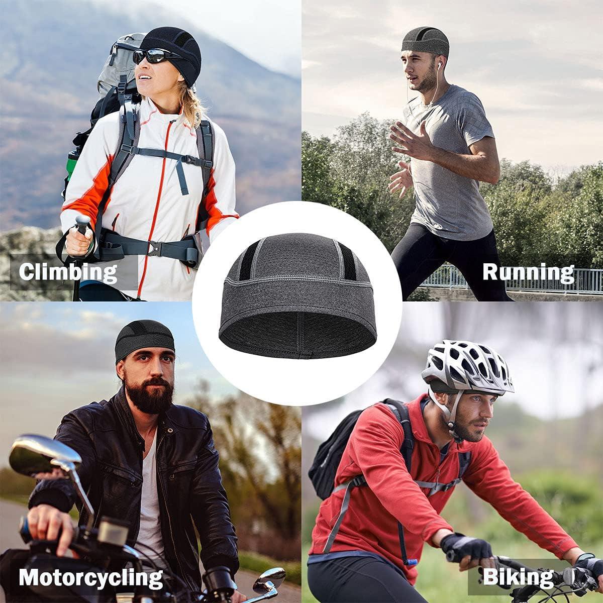 Skull Cap Helmet Liner Beanie, Cooling Mesh Cycling Running Hat for Men Women, Fits under Helmets - Balance Beat