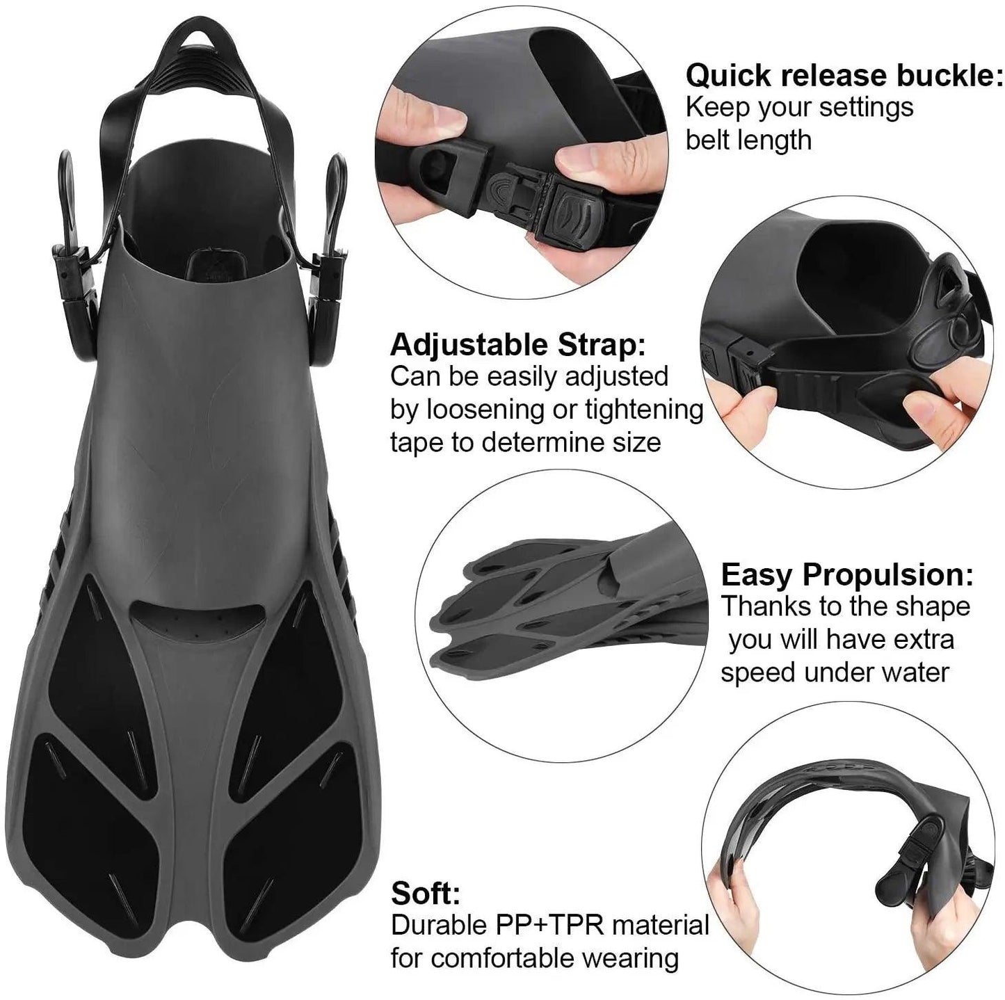 Water Sports Diving Mask Breathing Tube Adjustment Diving Fins anti Fog Three Piece Set Snorkeling Set Diving Equitment - Balance Beat