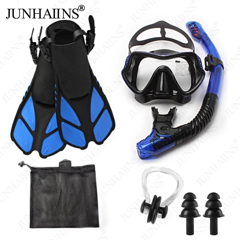 Water Sports Diving Mask Breathing Tube Adjustment Diving Fins anti Fog Three Piece Set Snorkeling Set Diving Equitment - Balance Beat