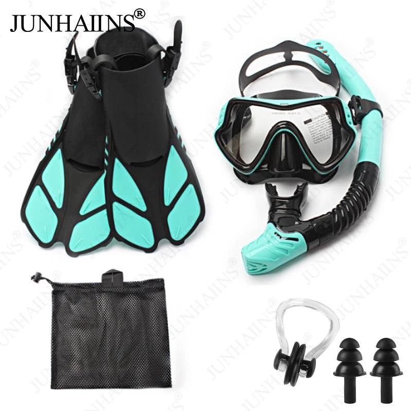 Water Sports Diving Mask Breathing Tube Adjustment Diving Fins anti Fog Three Piece Set Snorkeling Set Diving Equitment - Balance Beat