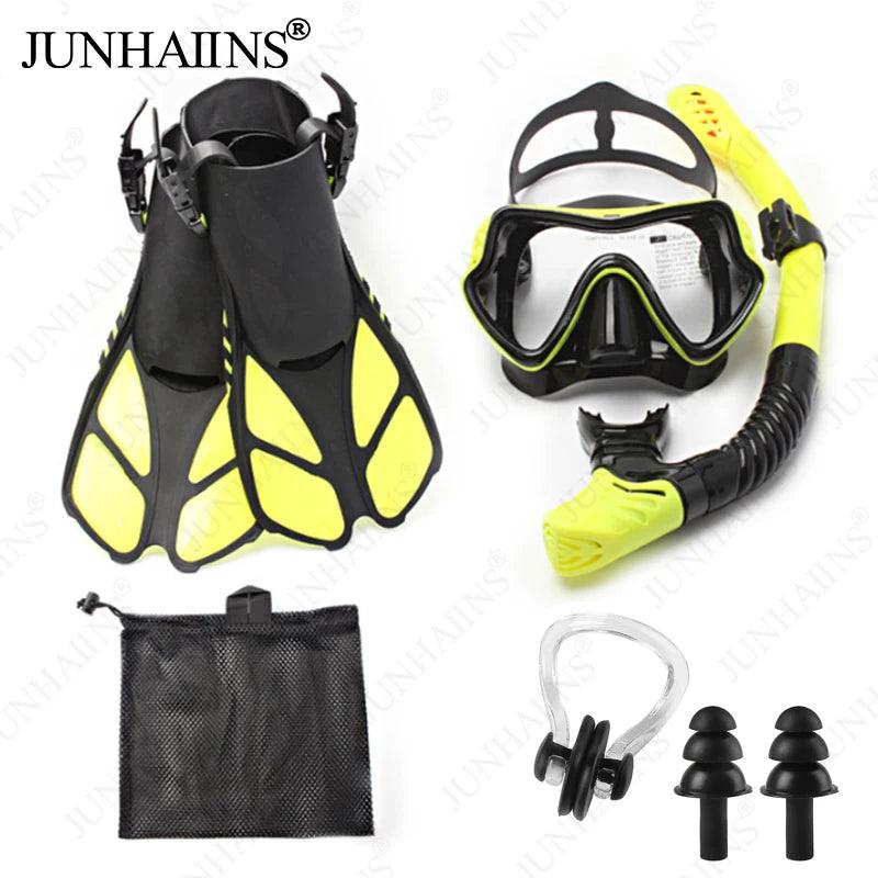 Water Sports Diving Mask Breathing Tube Adjustment Diving Fins anti Fog Three Piece Set Snorkeling Set Diving Equitment - Balance Beat