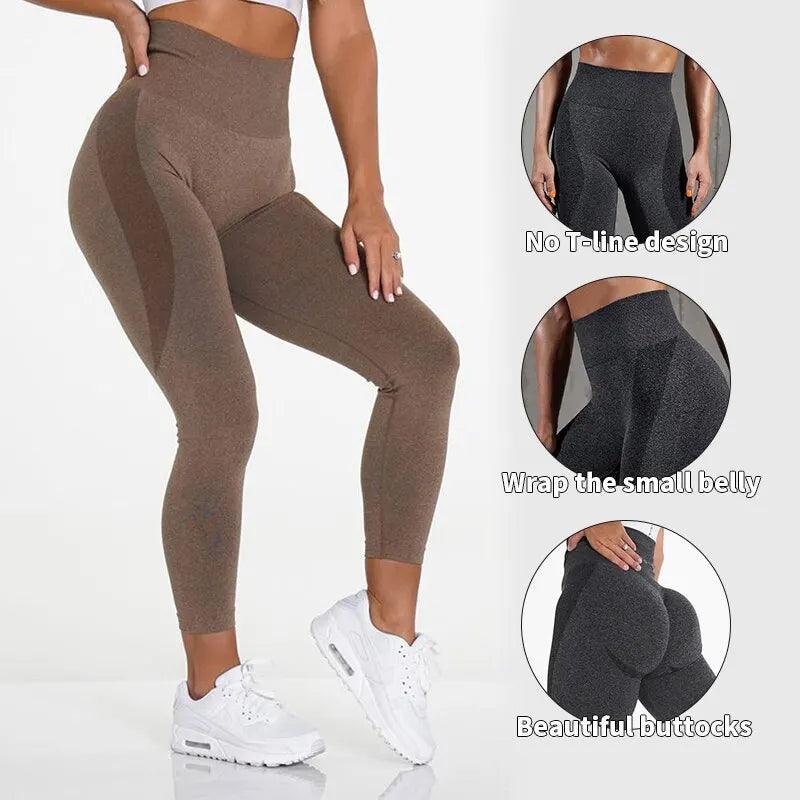 Women Sport Leggings Fitness Yoga High Waist Butt Lift Curves Workout Tights Elastic Gym Training Pants Female Seamless Pants - Balance Beat